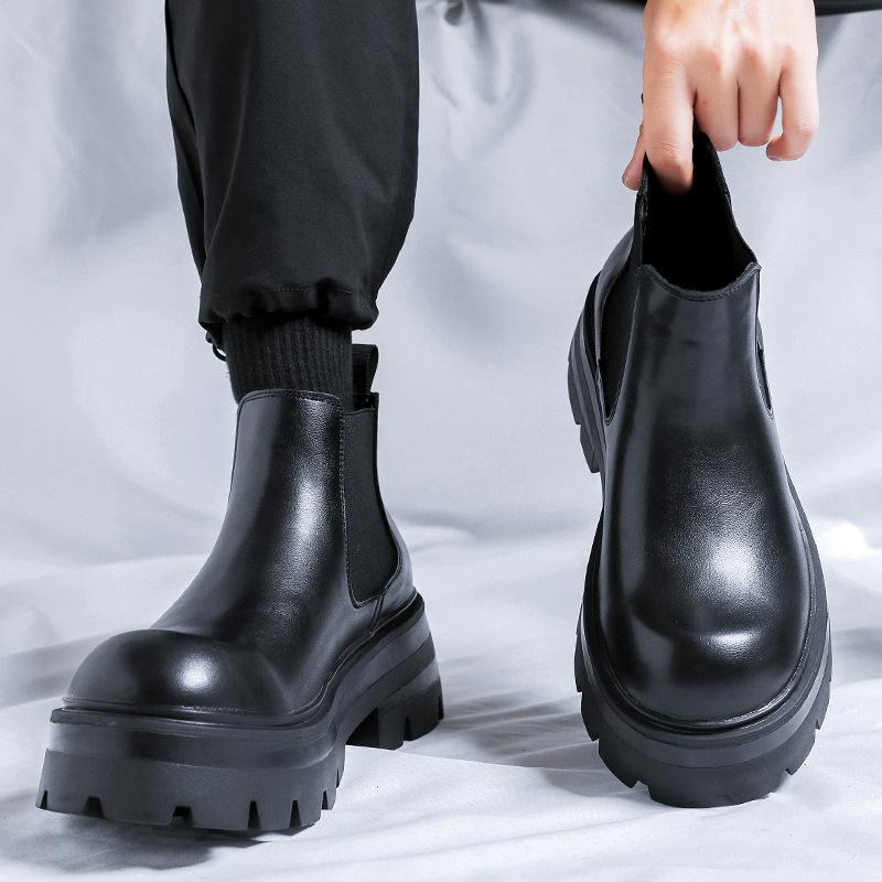 Новые мужские ботинки Chelsea, новые британские низкие мужские ботинки Martin с толстой подошвой в форме сигаретной гильзы 7367-Y