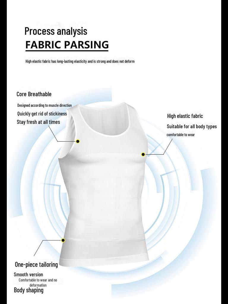 Мужской улучшенный дышащий спортивный жилет для коррекции груди и живота