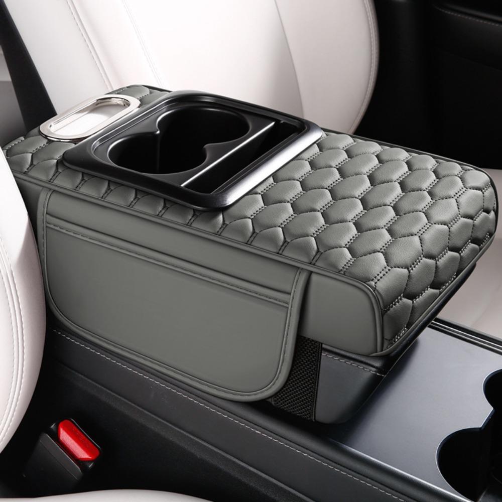 Подушка-подлокотник из искусственной кожи, портативная, для автомобиля, новая, с ящиком для хранения, универсальная