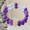 10Mm Autumn And Winter Natural Amethyst White Crystal Design Bracelet Bracelet.