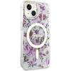 Etui do iPhone 14 Plus Guess Flower MagSafe Przezroczyste