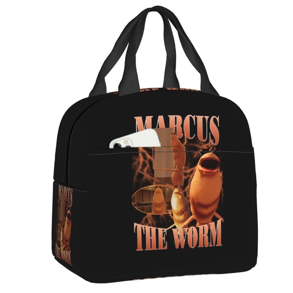 Custom Marcus The Worm Robert Help Thermal Insulated Lunch Bag Women Portable Lunch Container for Travel Multifunction Food Box