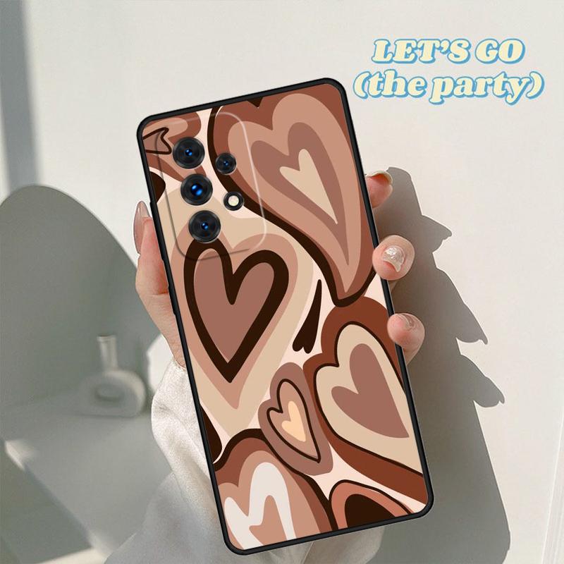 Latte Love Коричневое Сердце Эстетичный чехол для телефона Для Samsung Galaxy A42 A31 A40 A51 A71 A32 A80 A91 A52 A72 A20e A21S A50 A70 A11 A12