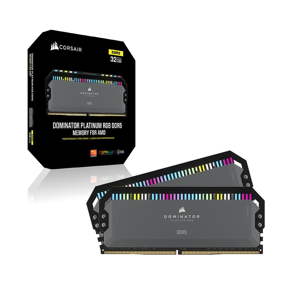 Память для настольного ПК CORSAIR DOMINATOR PLATINUM RGB серии DDR5 64 ГБ x CMT64GX5M2B5200Z40K DDR5-5200 МГц (ПК5-41600) [32ГБ 2]
