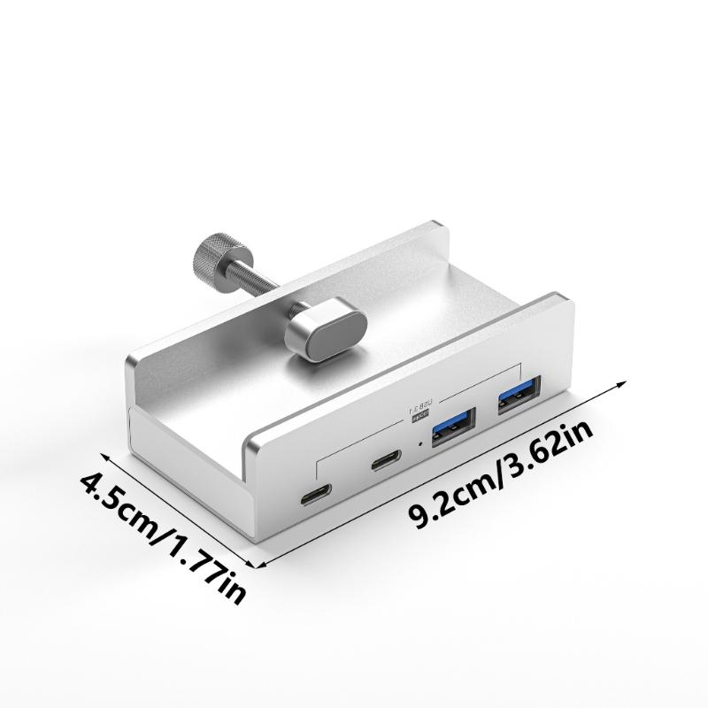 10 Гбит/с USB C USB-хаб 4 порта Алюминиевый USB 3.1 док-станция Зажим для настольного компьютера с портом дополнительного питания 5 В 2 А