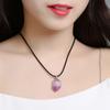 Leather Rope Women Geometry Clavicle Chain Crystal Necklace Korean Style Jewelry Female Necklace