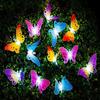 Solar Power LED Optic Fibre String Light Dragonfly Butterfly Garden Decor
