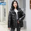 Padded Jacket Female Tide Ins Winter New Glossy Short Jacket Thickened Loose Cotton-padded Clothes Foreign-style Cotton-padded Clothes