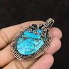 Тибетский бирюзовый медный кулон, медная проволока, кулон, кулон с драгоценным камнем, бирюзовый ювелирный подарок для мамы, ювелирные изделия ручной работы из проволоки