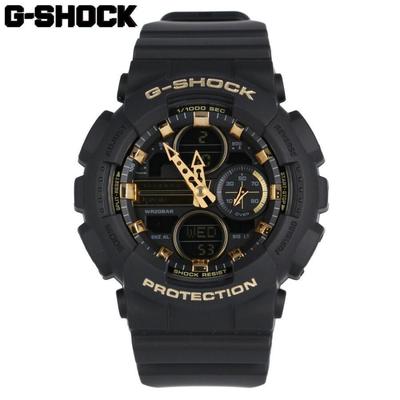 CASIO G-SHOCK GMA-S140M-1A СЕРИЯ GMA Спортивные Мировое время Будильник Полностью автоматический календарь Матовый цвет Черный Золотой Наручные часы Для мужчин GMA-S140M