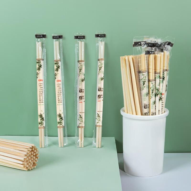 Te Mei Ju Individually Wrapped Natural Bamboo Chopsticks