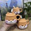 Shiba Inu Ceramic Cup High Appearance Level Large Capacity Coffee Cup with Spoon Cute Girls Children's Office Home
