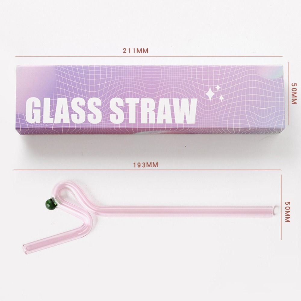 Reusable Washable Transparent Juice Milk Drinking Gift Box Set Drinking Tube Glass Straw