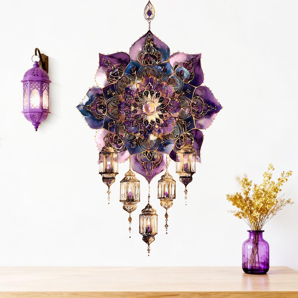 Изысканная Мандала Лотоса Спальня Гостиная Прихожая Домашний Декор Ретро Звезда Луна Самоклеящиеся Настенные Наклейки