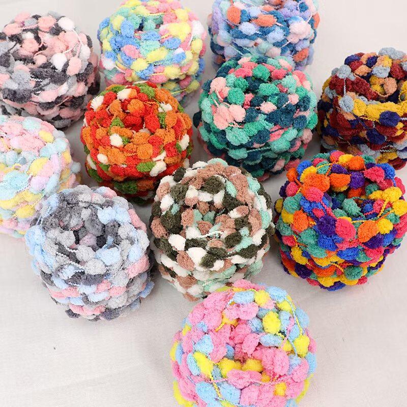 Бархатная пряжа для клубков радужная пряжа с помпонами для ручного вязания одеяла ковра подушки шарфа цветная пряжа тканая крючком коврик нить