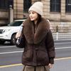 Streetwear Big-Fur-collar Down Cotton-padded Jacket Women's Winter Short Parkas Thicken Warm Coats Lady Fashion Outerwear