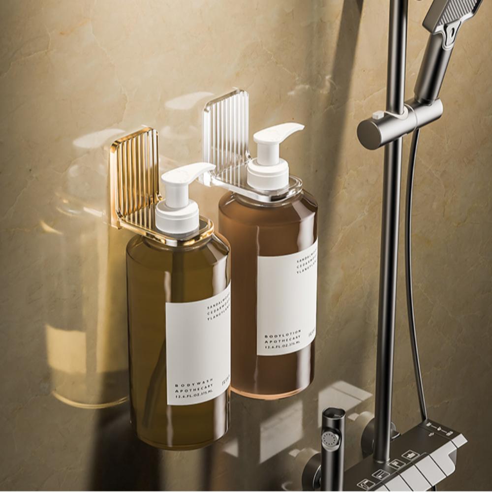 Adjustable Shampoo Bottle Holder Non-rust Hand Soap Wall Hanger Shower Gel Bottle Rack  Bathroom