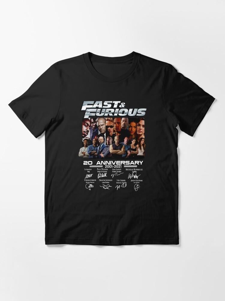 Fast & Furious Fast Furious Movie Characters with 20th Anniversary 2001 2021 Essential T-Shirt