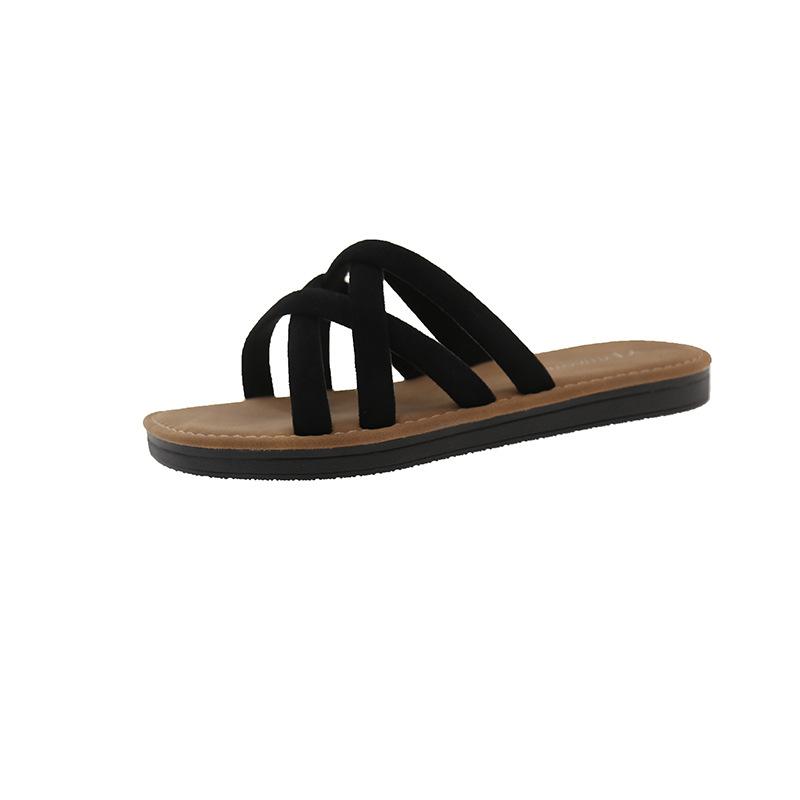 Римские однословные шлепанцы женские нескользящие универсальные крутые шлепанцы пляжные летние в горошек модные