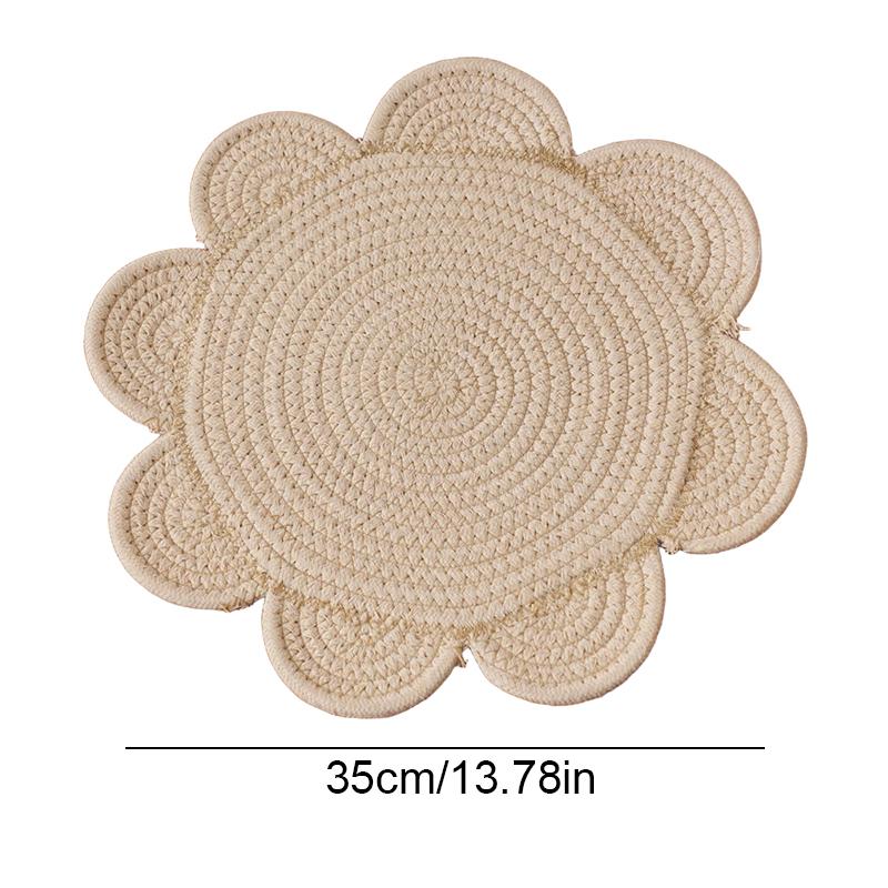 1 шт. Плетеный термостойкий поднос в форме цветка, экологичный, изолирующий, из шелухи, многоцелевой, натуральный, для дома, из кукурузы, долговечный