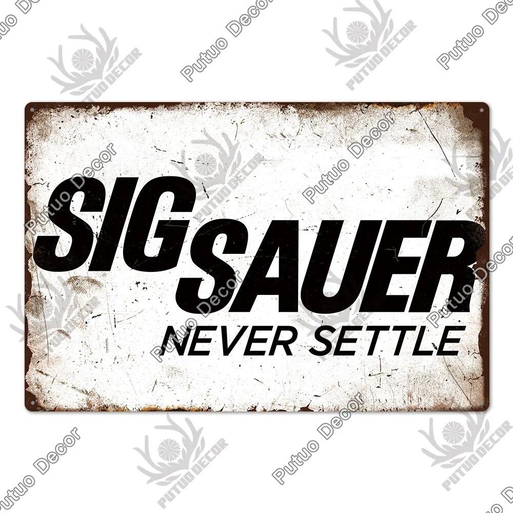 Putuo Decor Brand Poster Vintage Metal Tin Sign Plaque Plate for Garage Man Cave Gun Club Wall Decor Pistola Co2 Arma Metal