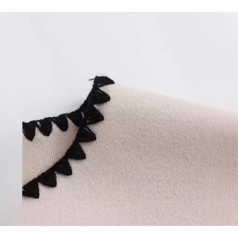 Осень-зима, теплое толстое пальто в стиле пэчворк для женщин, повседневное однобортное пальто с воротником-шарфом, с карманами, женская модная уличная куртка