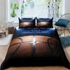 3D Sports Basketball Print Duvet Cover Set (1 Duvet Cover+2 Pillowcase) Soft And Breathable Microfiber Bedding Set For Bedroom