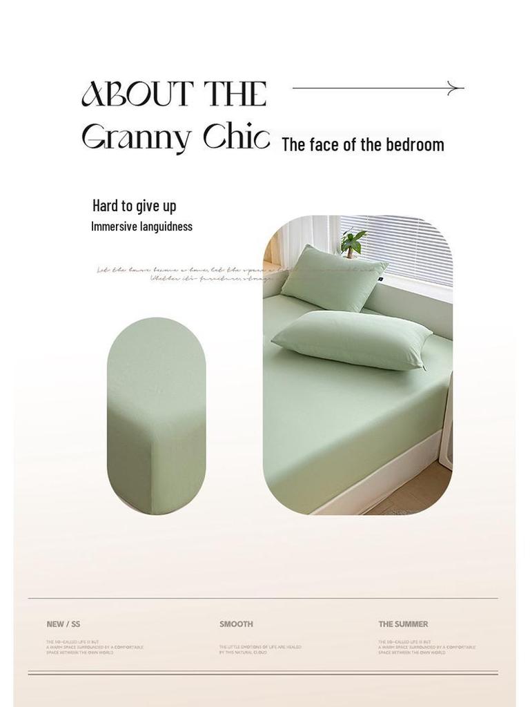 Solid Color Brushed 90g Fitted Sheet, Flat Sheet, and Pillowcase 4-Piece Bedding Set