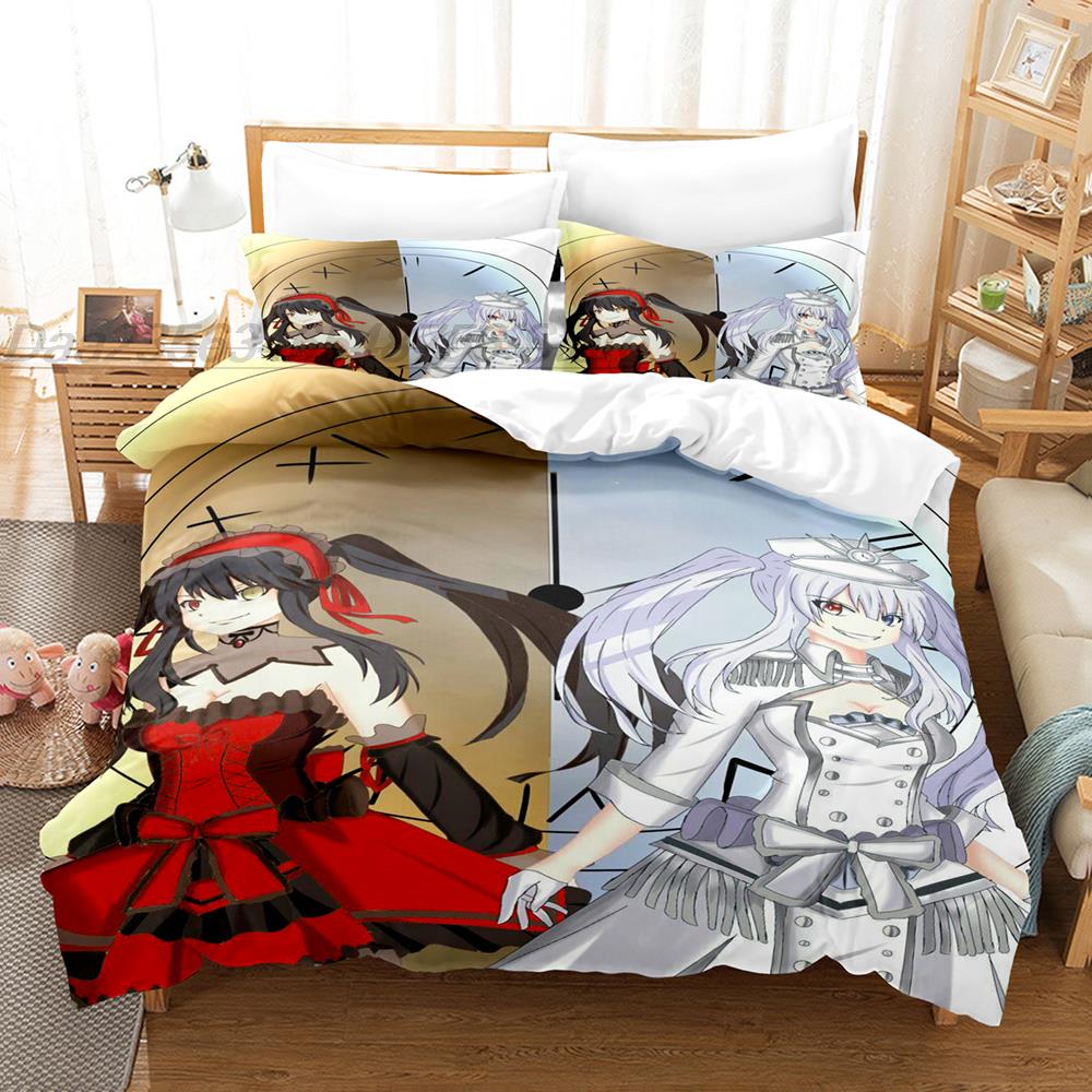 Новый Набор Постельного Белья Tokisaki Kurumi из Date a Live Односпальный Двуспальный Full Queen King-Sized Размеры Комплект Постельного Белья Взрослый Детская Спальня Комплекты Пододеяльников 3D