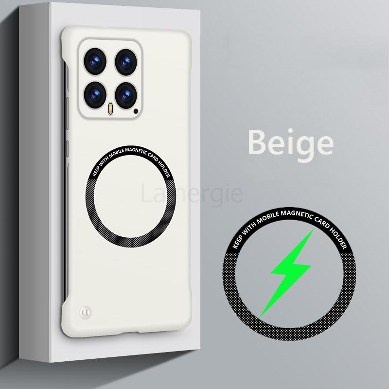 Frameless Magnetic For Magsafe Slim Case For Xiaomi 14 Pro Xiaomi14 Pro 5G Wireless Charging Hard Back Cover