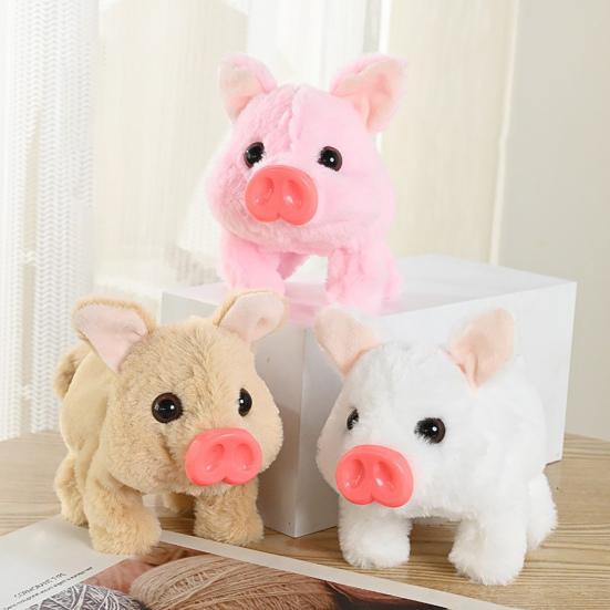 Electric Pig Plush Toy Interactive Walking Piggy Doll with Sound Motion Realistic Stuffed Animal Doll
