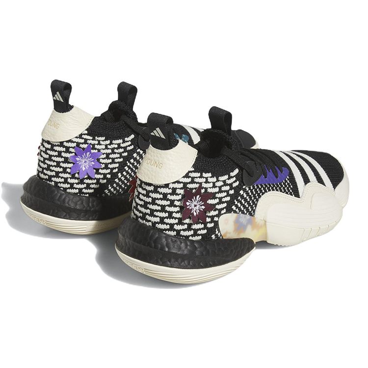 adidas Кроссовки Trae Young 2 Flowers Unisex, цвет черный-черный-белый IG2590