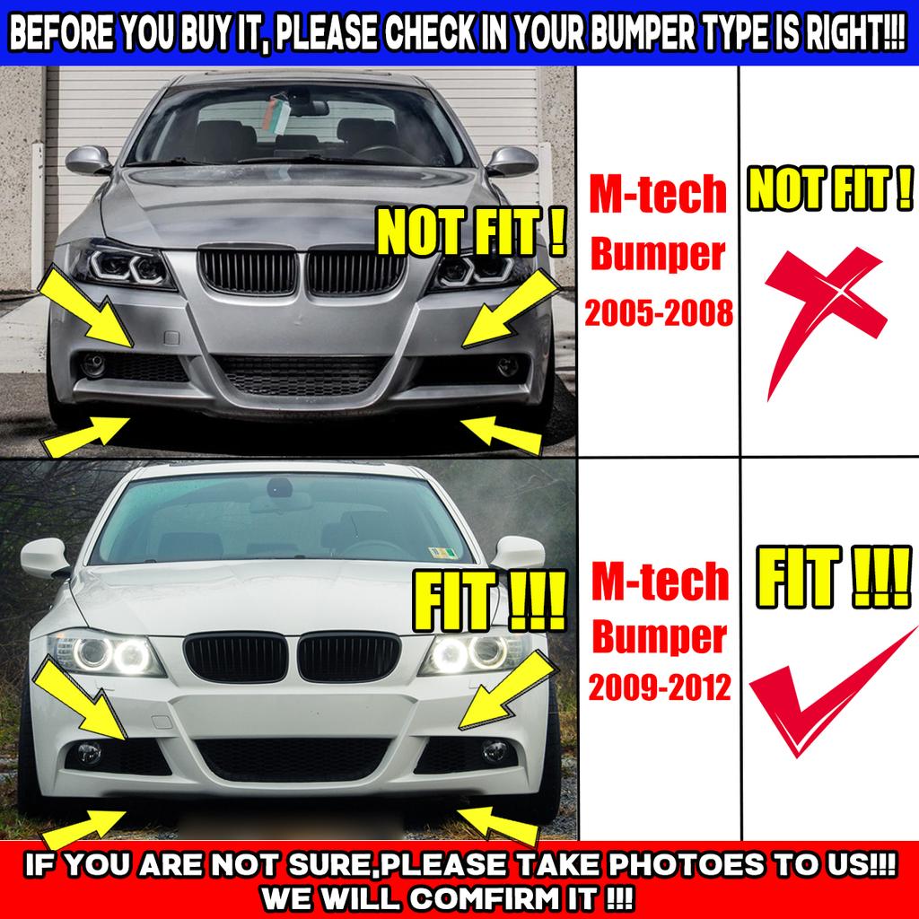 For BMW 3 Series E90 E91 LCI M Sport 2009-2012 Pair Front Bumper Splitter Lip Diffuser Spoiler Body Kit Cover Parts