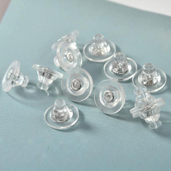 10Pcs Silicone Earring Backs Hypoallergenic Soft Clear Earring Backs Replacements Nickel Lead Free Double Safety Locking Earring Backs