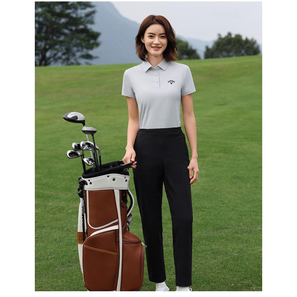 Callaway 2025 Лето Лето Вышитая Гольф Бизнес Досуг Спорт Стиль Легкий Плавающий Хлопок Однотонный Поло Рубашка