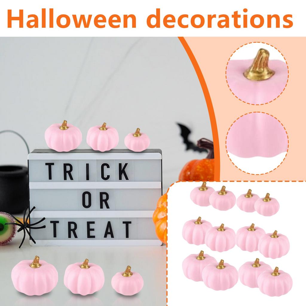 12 шт. Модель тыквы-симуляции Розовые пенопластовые тыквы Костюм