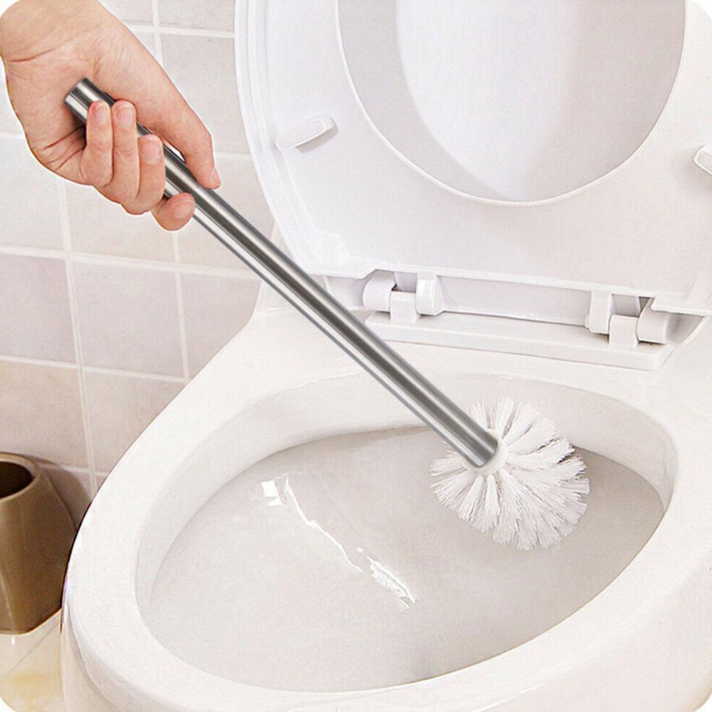 Stainless Steel Toilet Brush Head and Handle Replacement Bathroom Cleaning Tool