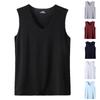 Men's Summer Ice Silk Traceless Thin Breathable Color V-neck Sleeveless Top