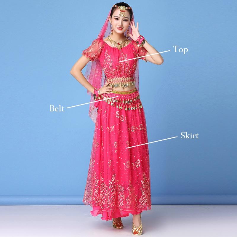 Болливудское платье, костюм, женский комплект для индийского танца, сари для танца живота, одежда для танца живота, одежда для выступлений, шифоновый танцевальный комплект, новый