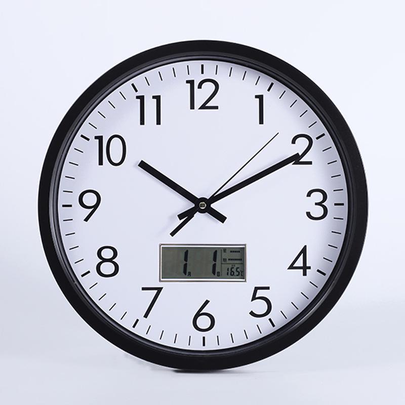 Круглые ЖК-часы-календарь 10, 12, 14 дюймов - Современный минималистичный дизайн для спальни и гостиной