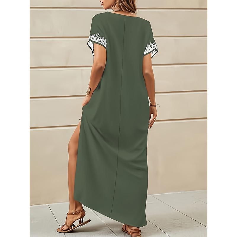 2025 Ethnic Beach Vacation Short-Sleeve Arabic Robe Dress