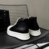 Fashion Street Style Ankle Boots for Men Genuine Leather High Top Shoes Fashion Brand Motorcycle Boots Thick Bottom  Male Walking Shoes