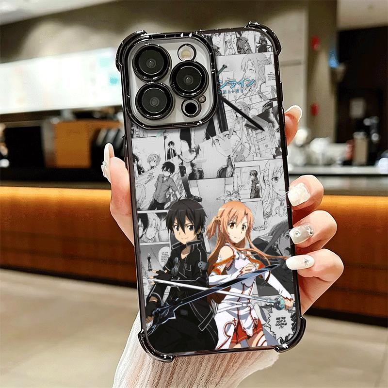 Мягкий чехол для телефона с аниме Sword Art Online для iPhone 15 16 17 Air 14 Pro Max 16E Plus 13 12 Mini Покрытие Защита от падения Fundas