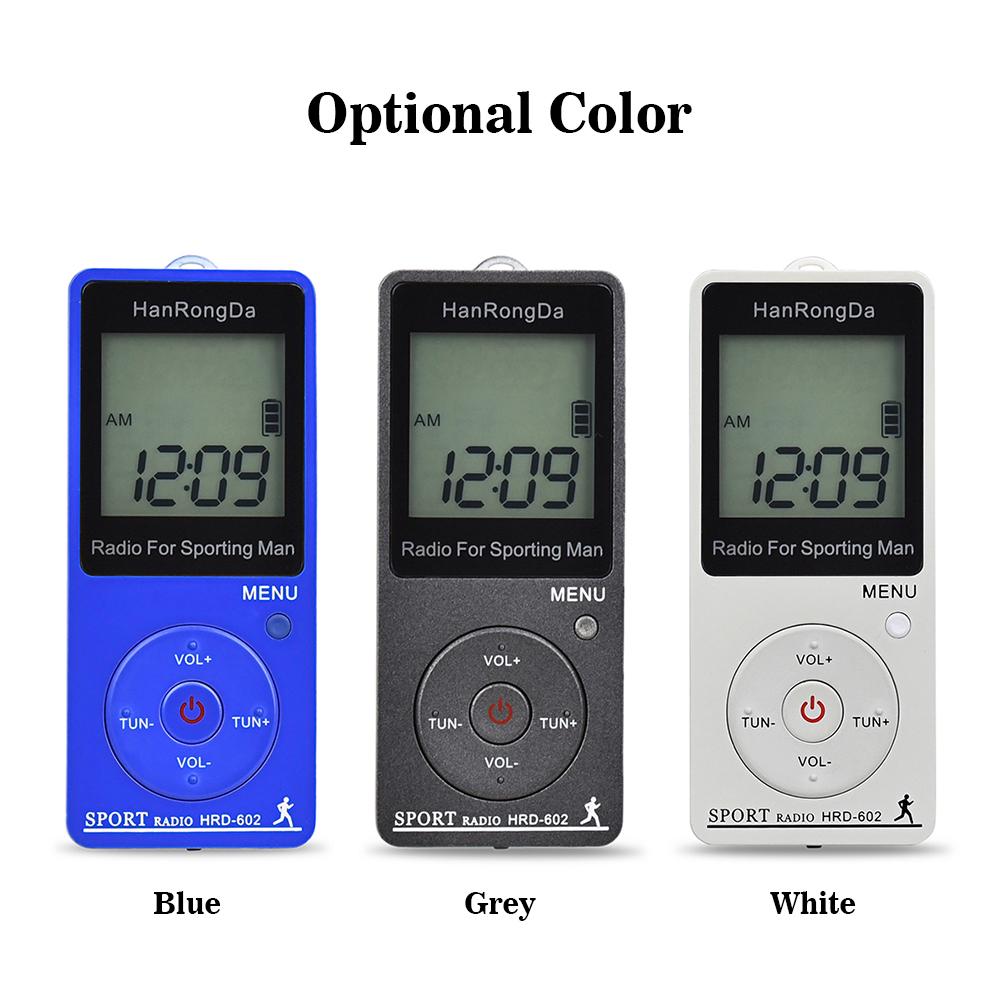 HRD-602 Портативный радиоприемник FM/AM-радио с ЖК-дисплеем и кнопкой блокировки Карманное радио с наушниками