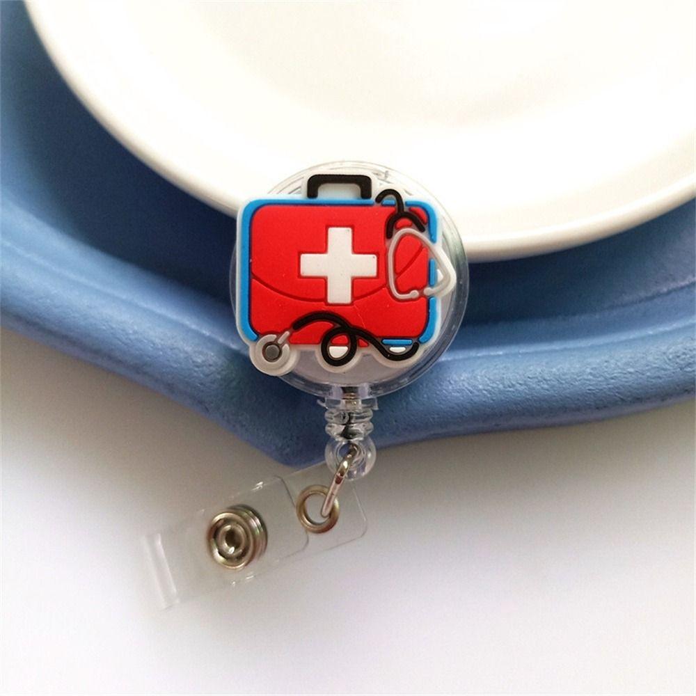 ID Card Holder Retractable Badge Holder Chest Card Easy Pull Buckle  Doctor Students