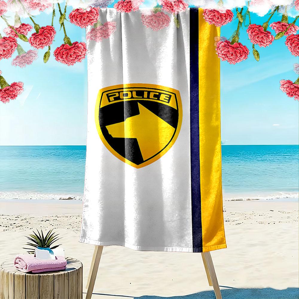 Police Dog Shield Beach Towel Beach Towel Quick-drying for Travel Outdoor Sports Jogging Beach and Swimming