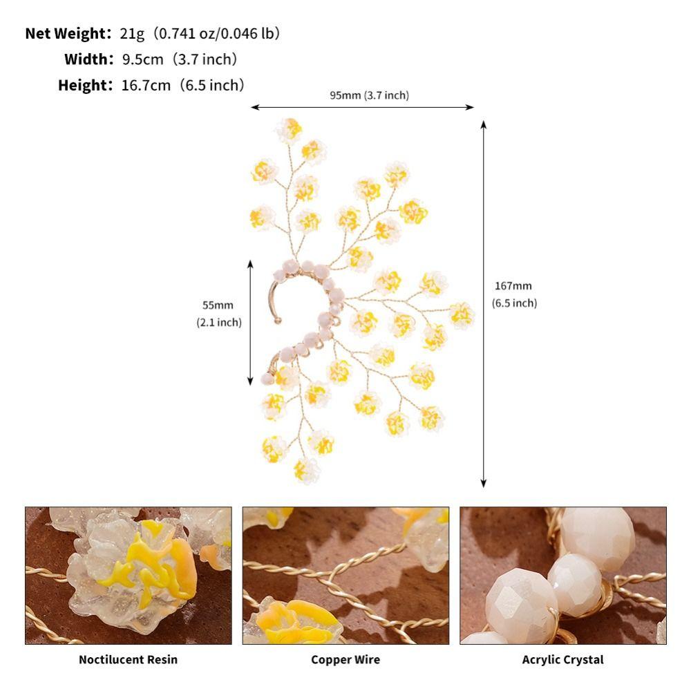 Fairy Pearl Flower Ear Cuffs Chic Rhinestone Ear Clips Fashion Butterfly Elf Ear Cuff Women