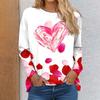 Autumn and Winter Women's Long Sleeve 3d Printed Floral Print T-Shirt Women Streetwear Round Neck Long Sleeve