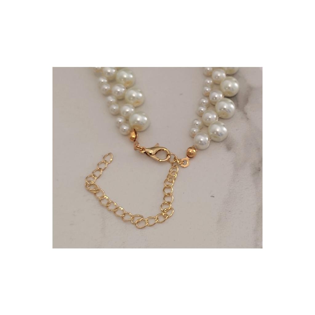 Pearl Design Gold Plated Choker Necklace