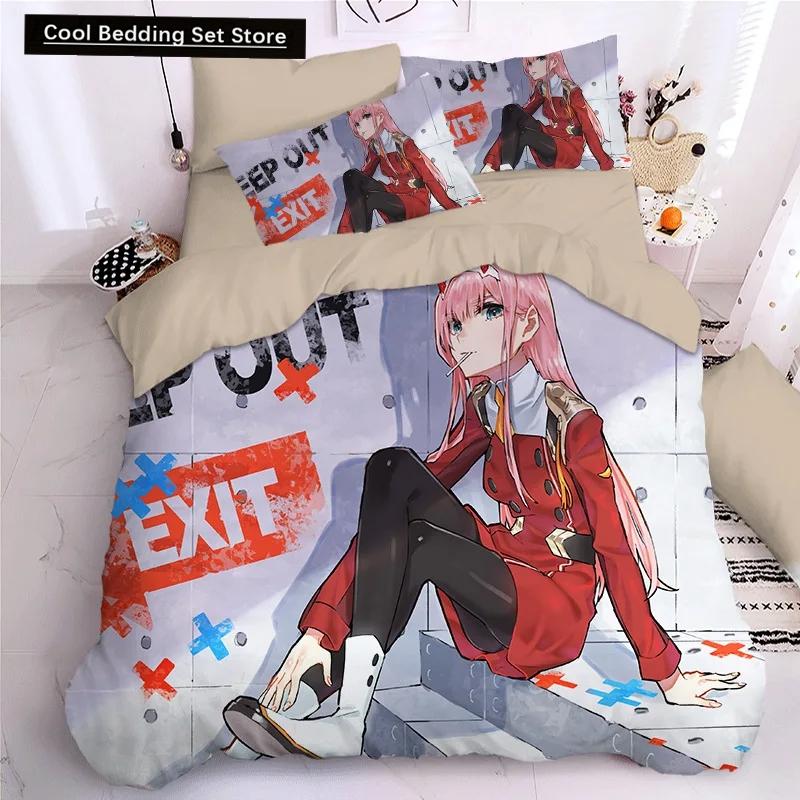 Комплекты постельного белья Darling In The Frank XX, японские аниме-фигурки из игр, напечатанные на 3D-принтере, комплекты пододеяльников Twin Queen King Single Size
